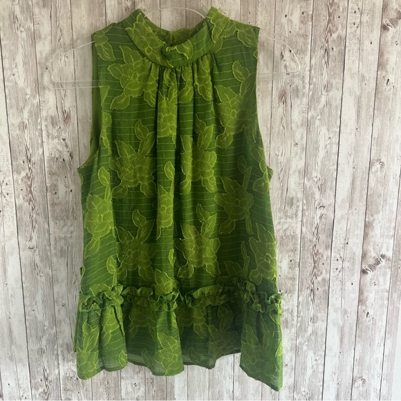 Maeve Green Sleeveless Green Lace Blouse - Picture 1 of 4